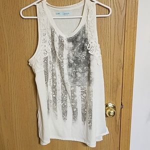 Flag print tank top
